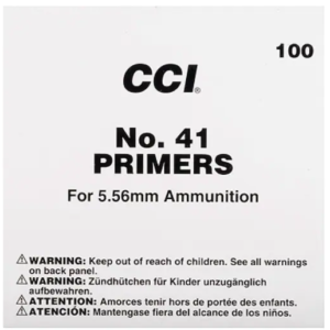 CCI Small Rifle 5.56mm NATO-Spec Military Primers #41 Box of 1000 (10 Trays of 100)