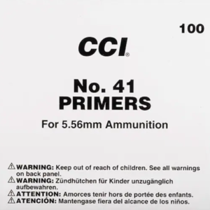 CCI Small Rifle 5.56mm NATO-Spec Military Primers #41 Box of 1000 (10 Trays of 100)