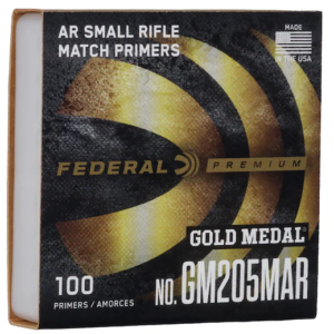 Federal Premium Gold Medal AR Match Grade Small Rifle Primers #GM205MAR Box of 1000 (10 Trays of 100)