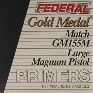 Federal Premium Gold Medal Large Pistol Magnum Match Primers #155M Box of 1000 (10 Trays of 100)