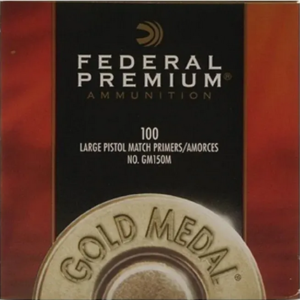 Federal Premium Gold Medal Large Pistol Match Primers #150M Box of 1000 (10 Trays of 100)
