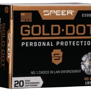 Speer Ammo 23964GD Gold Dot Personal Protection .45 ACP 185 GR Hollow Point 20 Bx/ 10 Cs