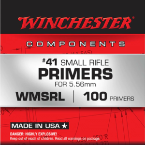 Winchester Small Rifle 5.56mm NATO-Spec Military Primers #41 Box of 1000 (10 Trays of 100)