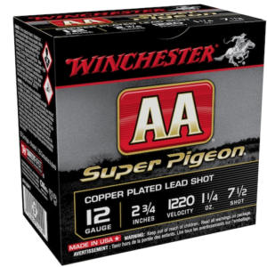 Winchester AA Super Pigeon Ammunition 12 Gauge 2-3/4" 1-1/4 oz #7-1/2 Shot