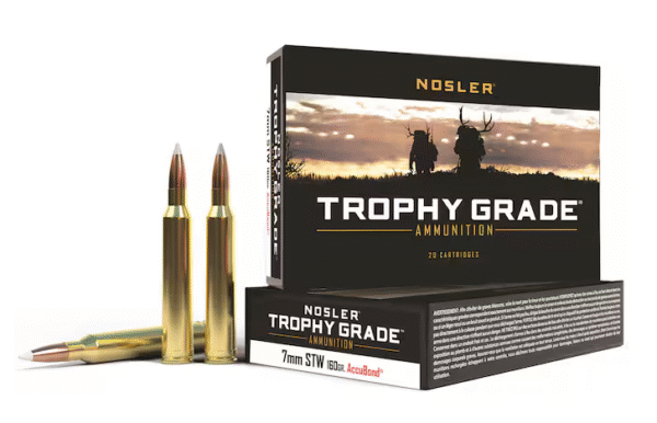 Buy Nosler Trophy Grade 7mm STW Ammo 160 Grain Nosler AccuBond Bonded Polymer Tip Box of 20