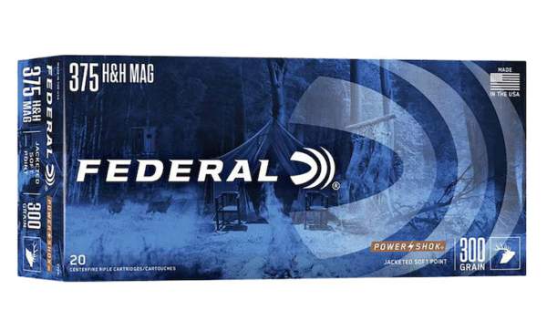Buy Federal Power-Shok 375 H&H Magnum Ammo 300 Grain Jacketed Soft Point Box of 20
