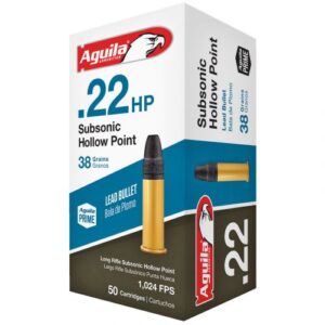 Aguila 1B222268 .22 LR 38 GR SUBSONIC 50 Round Box