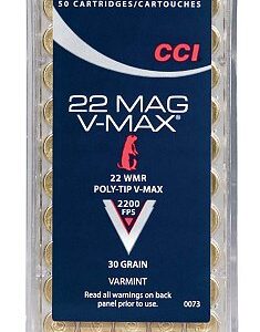 CCI 0073 Varmint .22 WMR 30 GR Poly-Tip V-Max 50 Bx/ - Ammo