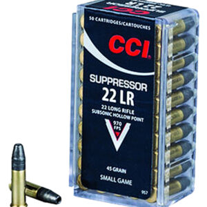 CCI 957 Suppressor .22 LR SubSonic Hollow Point 45 GR 50rd box