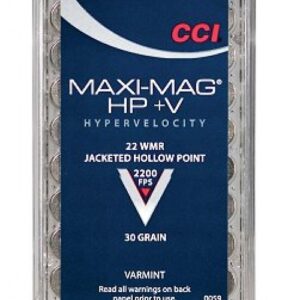 CCI Maxi-Mag+V .22 WMR 30GR Jacketed Hollow Point 50rd box - Ammo