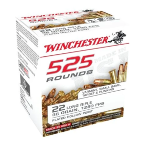Winchester .22 LR Bulk Pack 36 Grain Copper Plated Hollow Point 525rd box
