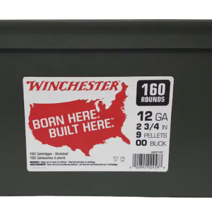Winchester Military Grade Ammunition 12 Gauge 2-3/4" Buffered 00 Buckshot 9 Pellets Ammo Can of 160